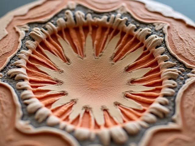 練り込み技法で制作された美しい模様の陶器