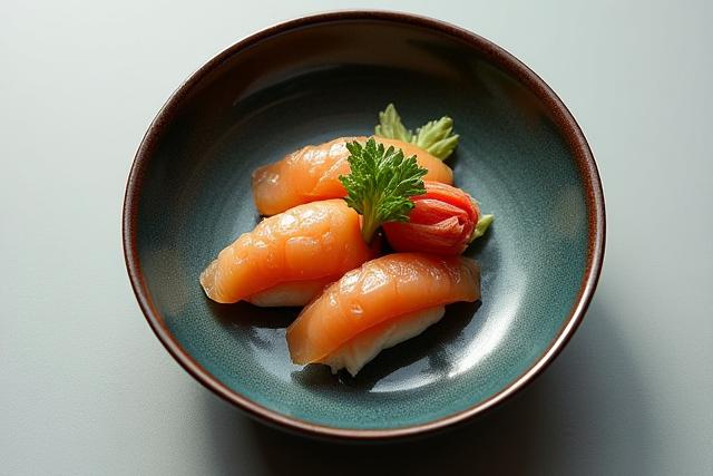 Exquisite custom ceramic plates and bowls with a delicate glaze, arranged for a Kaiseki dining experience
