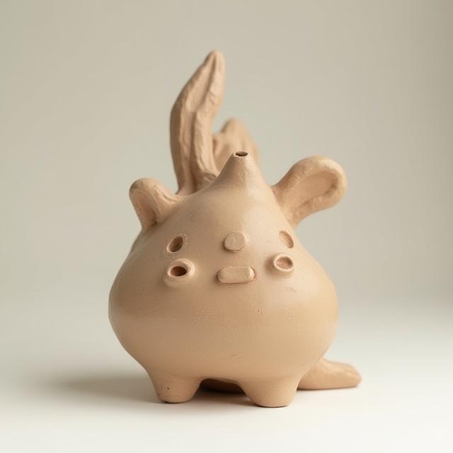 A whimsical ceramic sculpture, showcasing individual creativity.
