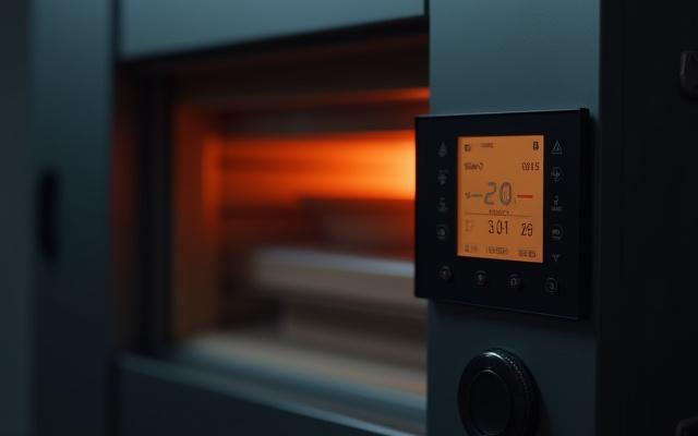 陶芸窯の制御盤と操作パネル